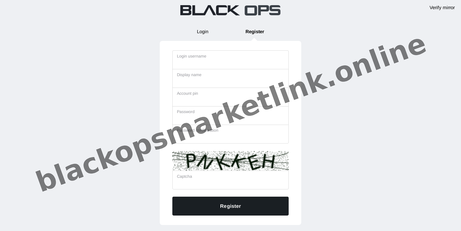 Account Registration Page